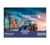 Tractor on Snowy Road Impossible Hard Difficult Challenging 1000 Piece Puzzle - Fantasy Rural Landscape for Adults Decompression Great Gift Idea38x26cm/1000pcs