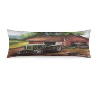 Tractor on The Farm Body Pillow Cover Super Soft and Cozy Body Pillowcase Long Side Hidden Zipper Pillow Cases Breathable & Cozy Pillows Case Cover for Fall Winter 19x53 in