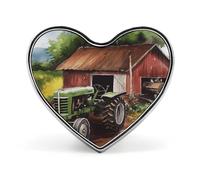 Tractor on The Farm Lapel Pin Heart Brooch Premium Aluminum Alloy Badge Lightweight Wearable Badge Cute Love Brooch For Valentine'S Day Mother'S Day Wedding Daily Wear & Gift Pin