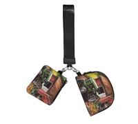 Tractor on the Farm Wristlet Keychain Wallet Pouch with Strap Double Zipper Small Coin Purse Portable Wrist Bag for Travel Gym Daily Use