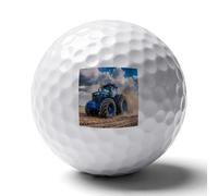 Tractor on The Field Funny Printed Golf Ball Personalized Practice Balls Cool Accessories Gifts for Golfers Dads Men Women