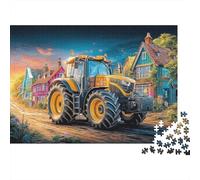 Tractor on Village Road 1000 Piece Jigsaw Puzzle for Women, Men Rural Farm Scene Art Challenging Puzzles Educational Games Great Gift 38x26cm/1000pcs