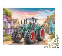 Tractor on Village Road 1000-Piece Jigsaw Puzzle Rural Farm Scene Style Ideal for Men, Women, Elders & Seniors 52x38cm/1000pcs