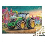 Tractor on Village Road 1000 Piece Rural Farm Scene Art Jigsaw Puzzle For Adults Thick Card Board Stress Relief Difficult Game Gifts for WomenGifts for Men 38x26cm/1000pcs