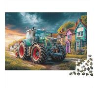 Tractor on Village Road 1000 Pieces Puzzle ForAdults Kids Beautiful View Rural Farm Scene Style Home Decoration Decompression Jigsaw Gifts Challenging Puzzles Puzzle Game 70x50cm/1000pcs