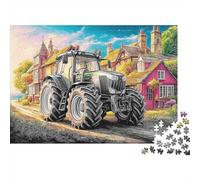 Tractor on Village Road 1000 Pieces Puzzles Beautiful View Rural Farm Scene Art Home Decoration Educational Game Gifts Puzzles for Adults Jigsaw Puzzles for Adults 52x38cm/1000pcs