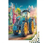 Tractor on Village Road Extra-Thick Cardboard Rural Farm Scene Art DIY Jigsaw Puzzle 12+ Adults Kids Fun Family Game Beautiful Home Decoration Gift Idea 70x50cm/1000pcs