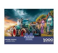 Tractor on Village Road Jigsaw Puzzles 1000 Piece - Rural Farm Scene Style Challenging Puzzles, for Men And Women Great Gift Idea38x26cm/1000pcs