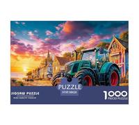 Tractor on Village Road Premium Cardboard Rural Sunset Landscape Art Fun Relaxing Game, Great for Unwinding, Reducing Pressure And Enjoying Life 38x26cm/1000pcs