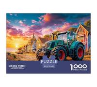 Tractor on Village RoadGargantuan Jigsaw Puzzles for Adults Rural Sunset Landscape Art Comprising 1000 Advanced And Ruthlessly Difficult Challenging Puzzle Game Pieces - Forged to Be An Heirloom-Quali