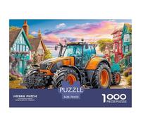 Tractor on Village RoadMasterful 1000-Piece Jigsaw Puzzles for Adults Rural Scenic Illustration A Complete Set of Challenging Educational Puzzle Game Pieces - An Intellectually Stimulating Gift for Ad
