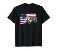 Tractor Patriotic American Flag Design for Farmers Men Women T-Shirt