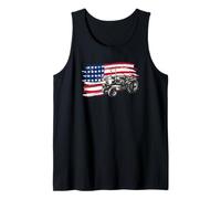 Tractor Patriotic American Flag Design for Farmers Men Women Tank Top