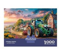 Tractor Plowing Field 1000 Pieces Recycled Cardboard Jigsaw Puzzle Rural Countryside Scene Anxiety Reducer Eco-friendly for Adults Wall Decoration Great Gift Ideas 38x26cm/1000pcs