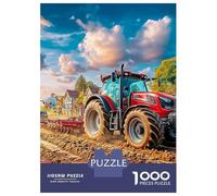 Tractor Plowing Field 1000 Pieces Recycled Jigsaw Rural Farm Landscape Style Puzzle Stressful Workers Anxiety Relief Home Wall Art Cognitive Training 38x26cm/1000pcs