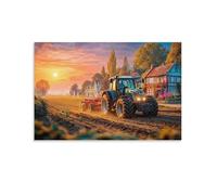 Tractor plowing field,Adult Jigsaw Puzzle 1000 Pieces,High-difficulty puzzles,The perfect educational gift for boys and girls,50x70cm