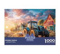Tractor Plowing Field Durable Paper Rural Sunset Landscape Fun Brain Challenge, Suitable for Adults Seeking Relaxing And Rewarding Hobbies 38x26cm/1000pcs