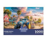 Tractor Plowing Field Impossible Hard Challenging 1000 Pc Jigsaw Puzzle - Rural Farm Landscape Style Recycled Paper for Home Wall Decor38x26cm/1000pcs