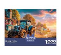 Tractor Plowing FieldExquisite 1000-Piece Jigsaw Puzzles for Adults Rural Sunset Landscape Containing A Wealth of Challenging Educational Puzzle Game Pieces - Designed to Be A Cherished Gift Jigsaw Pu