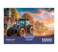 Tractor Plowing FieldHerculean Jigsaw Puzzles for Adults Rural Sunset Landscape A 1000-Piece (Advanced) Epic of Impossible, Hard, And Difficult Challenging Puzzle Games - The Supreme Gift for Puzzle-L