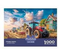 Tractor Plowing FieldJigsaw Puzzles for Adults Rural Farm Landscape Style Featuring 1000 Advanced And Challenging Educational Games - These Serve As The Quintessential Gift Jigsaw Puzzles for Adults A