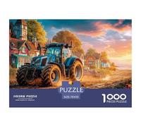 Tractor Plowing FieldJigsaw Puzzles for Adults Rural Sunset Landscape A 1000-Piece (Advanced) Assortment of Challenging Educational Games - An Enriching And Thought-Provoking Gift for Adults And Kids