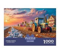 Tractor Plowing FieldJigsaw Puzzles for Adults Rural Sunset Landscape Featuring 1000 Advanced And Challenging Educational Games - These Serve As The Quintessential Gift Jigsaw Puzzles for Adults And K