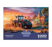 Tractor Plowing FieldMassive 1000-Piece Jigsaw Puzzles for Adults Rural Sunset Landscape A Vast Expanse of 1000 Impossible-Hard-Difficult Challenging Puzzle Game Pieces - A Gift of Unparalleled Depth