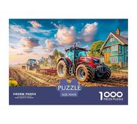 Tractor Plowing FieldStaggering 1000-Piece Jigsaw Puzzles for Adults Rural Farm Landscape Style A Monumental Assembly of Impossible-Hard-Difficult Challenging Puzzle Educational Pieces - A Gift of Sup