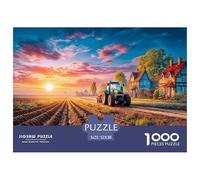 Tractor Plowing FieldTitanic Jigsaw Puzzles for Adults Rural Sunset Landscape Tackle The 1000-Piece (Advanced) Gauntlet of Impossible, Hard, And Difficult Challenging Puzzle Games - The Defining Gift