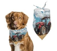Tractor Printed Dog Bandana Adjustable Pet Bibs Triangle Neck Scarf for Small Medium Dog Cats