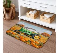 Tractor Pumpkin Patch Quick Dry Bath Mat, Rustic Autumn Absorbent Non Slip Shower Mat, Cozy Flannel Washable Bath Rugs for Bathroom Decorative 20x32 Inch