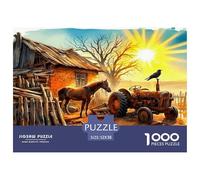 Tractor Puzzle 1000 Pieces Jigsaw Adults Kids Puzzles Creative Challenge Games Home Decoration Inspirational Games Educational 1000pcs 52x38cm/1000pcs