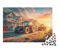Tractor Racing Scene Premium Paper Rural Fantasy Art Style DIY Jigsaw Puzzle Decorative Stress Relief 70x50cm/1000pcs