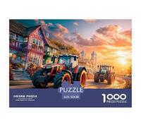 Tractor Racing Scene Puzzle Game Gifts for Men Women 1000 Piece - Vibrant Sunset Style The Whole Family Activity for Home Wall Decor52x38cm/1000pcs