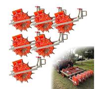 Tractor Seed Planter with 8 Seed Wheels, Heavy-Duty Farm Seeder Tractor-Attachable, Seed Drill Adjustable Spacing/Depth, for Soybean, Corn, Peanut, Cotton, Wheat, Sorghum(6 Sets)