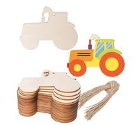 Tractor Shaped Wood Blank Wood with Twines Art Unfinished Ornaments for Birthday Party Christmas Holiday Agriculture Country Farm Door Hanger Home Party Decoration 20Pcs