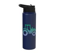 Tractor Silhouette Icon Farmer Gear | Boys Farming Stainless Steel Insulated Water Bottle