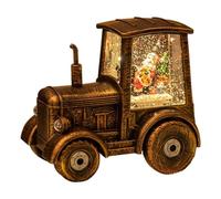 Tractor Snow Globe - Vintage Bronze Lighted Lantern Ornament,Christmas Centerpiece Table Decorations Lamp Battery Operated Holiday Party Favors for Fireplace Mantle