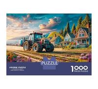 Tractor Spraying Field 1000 Piece Jigsaw Puzzles for Adults Featuring Artistic Design Jigsaws for Adults Rural Farmhouse Scene As A Mind Relaxation Puzzle for Holiday Activity 52x38cm/1000pcs