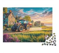 Tractor Spraying Field 1000 Pieces Consistent Piece Size Rural Farm Landscape Style Family Puzzle Family Bonding Activity Quiet Time Activity Garden Room Activity 70x50cm/1000pcs