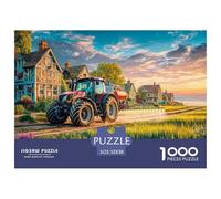 Tractor Spraying FieldColossal Jigsaw Puzzles for Adults Rural Farm Landscape Style A Vast Collection of 1000 Advanced, Seemingly Impossible Challenging Puzzle Game Pieces - A Majestic Gift for Determ