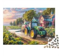 Tractor Spraying Fields 1000 Pieces Puzzles Beautiful View Rural Farm Scene Style Home Decoration Educational Game Gifts Puzzles for Adults Jigsaw Puzzles for Adults 52x38cm/1000pcs