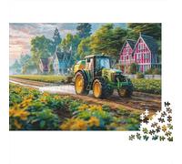 Tractor Spraying Fields Jigsaws for Adults Challenging Puzzle Games The Impossible Challenge 1000 Piece Rural Farm Scene Style Difficult Hard Jigsaw Puzzles for Man And Woman with Letters on Back 38x2