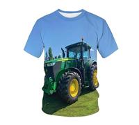Tractor T Shirts for Men, Funny Novelty T-Shirt Tractor Graphic Men 3D T Shirts Crew Neck Short Sleeve Summer Tops for Teenagers