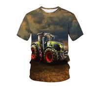 Tractor T Shirts for Men, Funny Novelty T-Shirt Tractor Graphic Men 3D T Shirts Crew Neck Short Sleeve Summer Tops for Teenagers