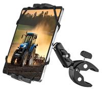 Tractor Tablet Holder Handlebar [Durable Metal & Anti-Shake] Tractor Accessory Pole Bar Tube Mount Clamp for Excavator Harvester Skid Steer Loader, Compatible with Tablets, iPads, Phones, 4-13"