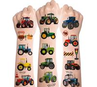Tractor Tattoos for Kids,10 Sheets Temporary Children's Tattoos,Car Transfer Kids Tattoos,Waterproof Skin-Friendly Children Tattoo Stickers for Tractor Theme Birthday Party Bags Fillers Gifts Favors
