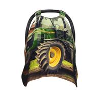 Tractor Theme Baby Car Seat Canopy Cover, Multi Use Breathable Nursing Breastfeeding Covers for Mom Soft Stroller Sun Shade Newborn Shower Gift