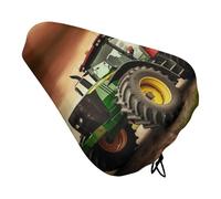 Tractor Theme Bike Seat Cover Waterproof Bicycle Seat Cover Washable Bikes Seat Cushion Cover with Drawstring Rainproof Dustproof Bike Saddle Cover for Mountain Road Bicycle